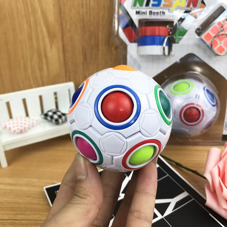 Wholesale Children's Rainbow Ball Cube 12-Hole Decompression Intelligence Toy Decompression Magic Ball Activity Gift Customization