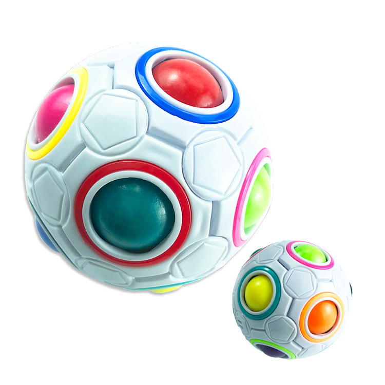 Wholesale Children&#039;s Rainbow Ball Cube 12-Hole Decompression Intelligence Toy Decompression Magic Ball Activity Gift Customization
