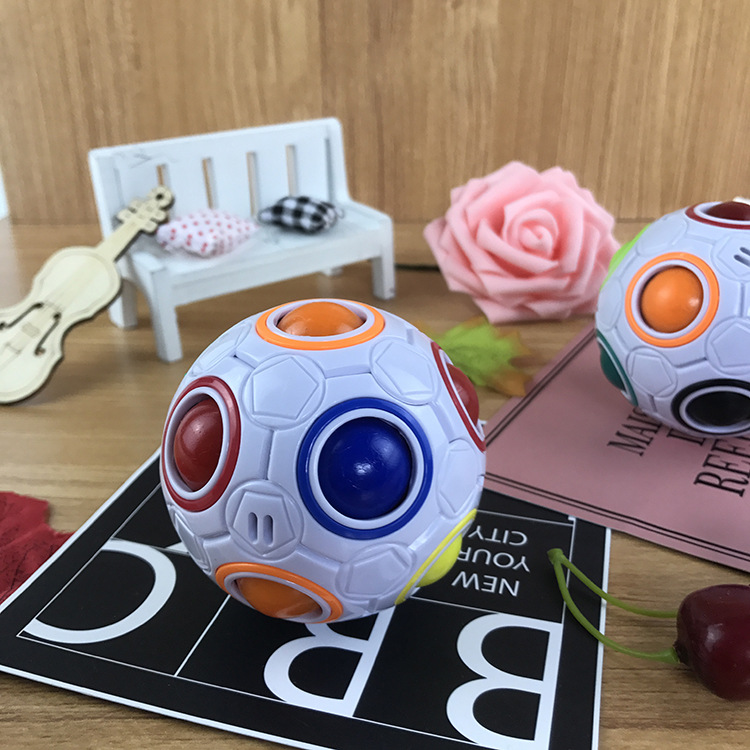 Wholesale Children's Rainbow Ball Cube 12-Hole Decompression Intelligence Toy Decompression Magic Ball Activity Gift Customization