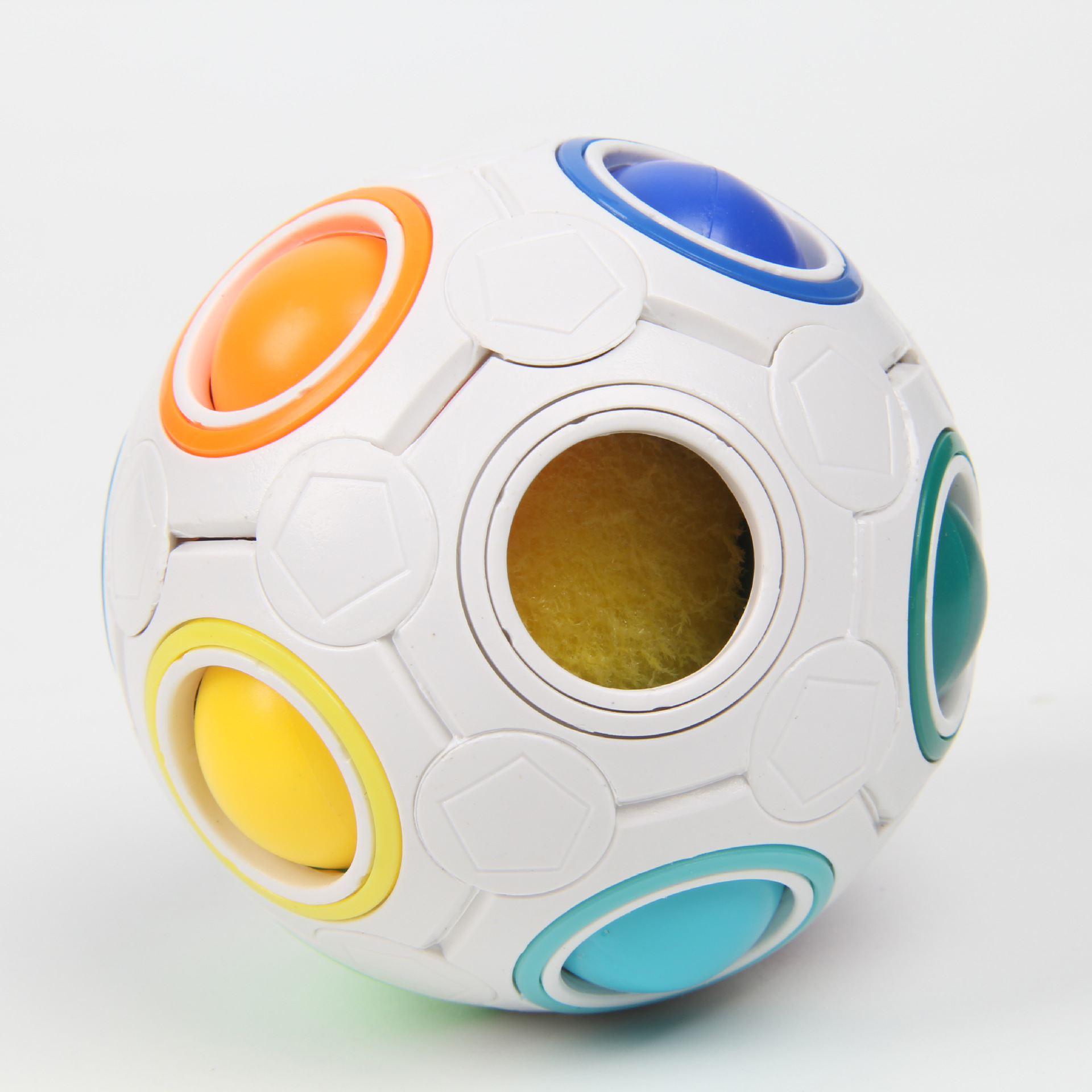 Cross-Border Toys Educational Small Football 12-Hole Decompression Intelligence Toys Fingertip Cube Magic Rainbow Ball