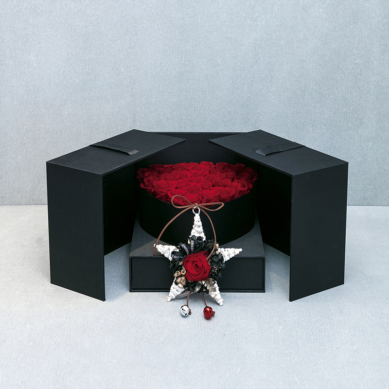 Magic Cube Double Door Flower Gift Box Creative for Girls Birthday Heart-Shaped Exquisite Packaging Box Gift Flower Box Customization