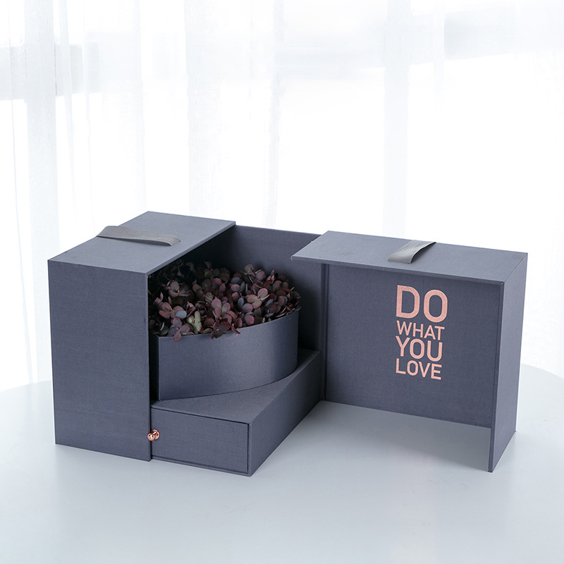 Magic Cube Double Door Flower Gift Box Creative for Girls Birthday Heart-Shaped Exquisite Packaging Box Gift Flower Box Customization