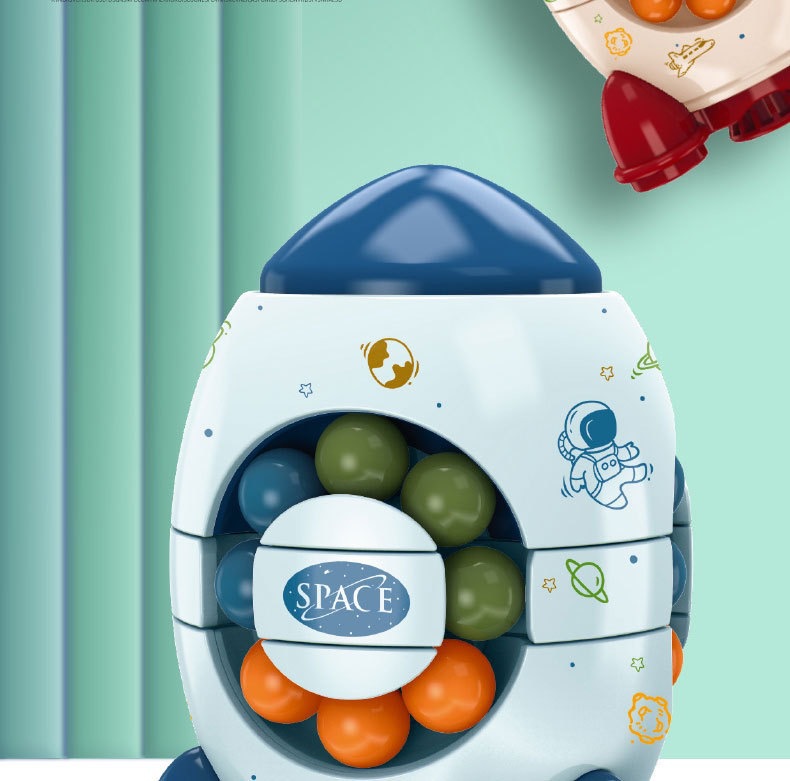 Cross-Border Hot Selling Rocket Intelligence Magic Beads Magic Bean Finger Tip Gyro Rotating Ball Cube Puzzle Pressure Relief Toy