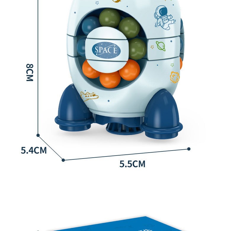 Cross-Border Hot Selling Rocket Intelligence Magic Beads Magic Bean Finger Tip Gyro Rotating Ball Cube Puzzle Pressure Relief Toy