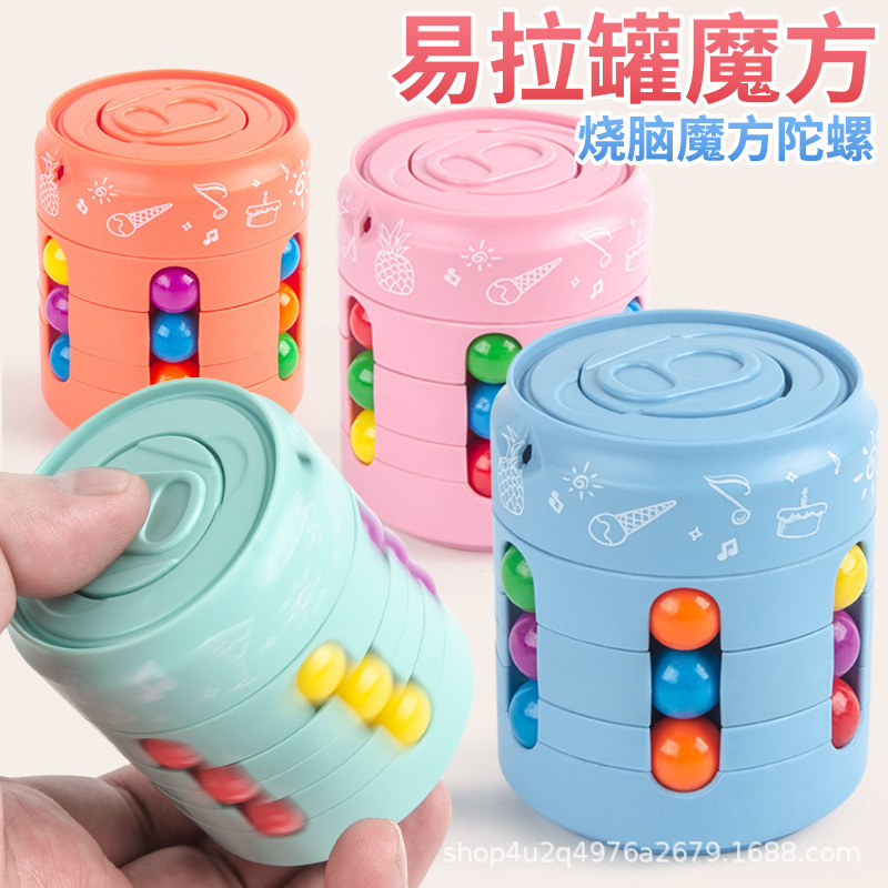 Cross-Border Direct Supply Cans Magic Bean Cube Cola Hand Spinner Fidget Cube Children&#039;s Intelligence Development Toys