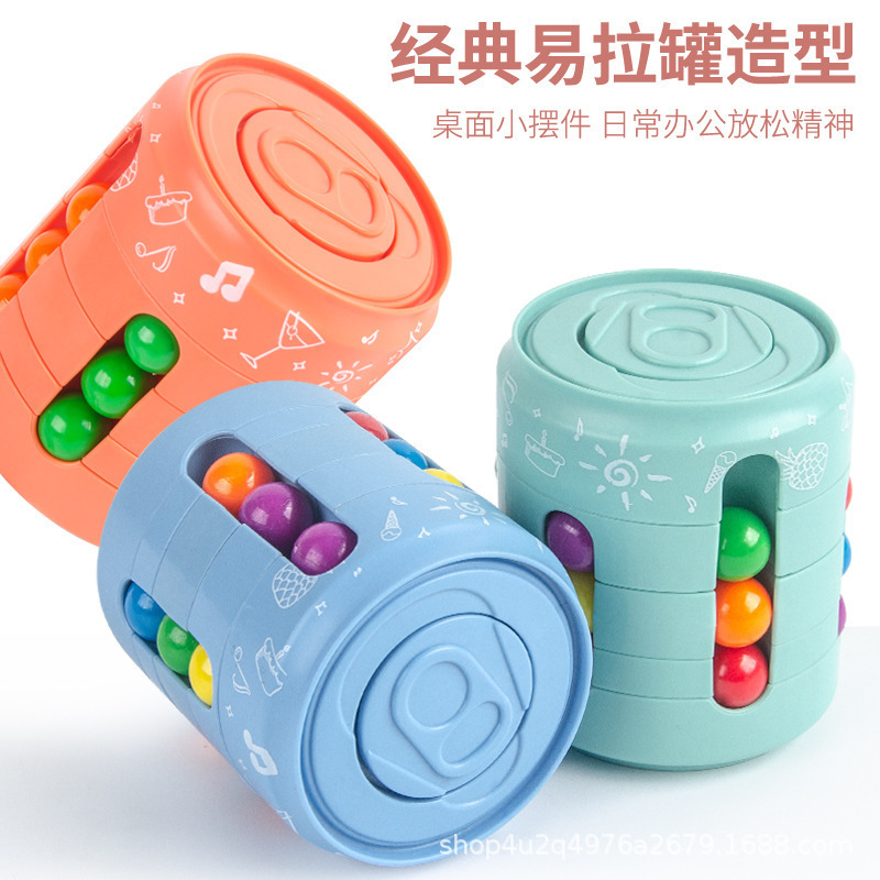 Cross-Border Direct Supply Cans Magic Bean Cube Cola Hand Spinner Fidget Cube Children&#039;s Intelligence Development Toys
