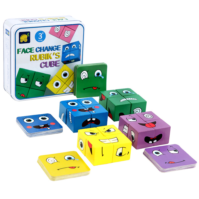 Children&#039;s 3D Face-Changing Cube Building Blocks Logical Thinking Training Large Magic Cube