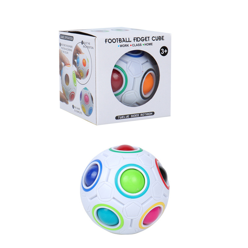 Magic Rainbow Ball Cube 12-Hole Decompression Intelligence Toy Press Fun Magic Pillow Children &#039;S Activity Gift Wholesale