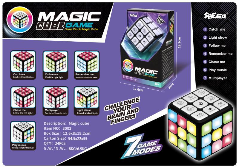 Cross-Border Amazon Hot Multi-Function Acousto-Optic Electric Puzzle Magic Cube Children's Music Variety Multi-Person Interactive Cube