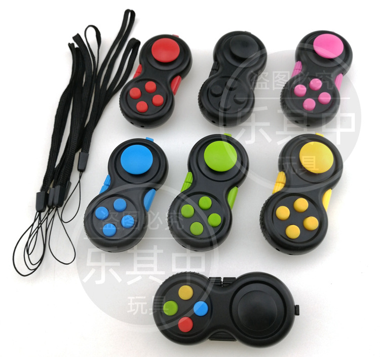 Cross-Border Handle Magic Cube Fingertip Reduction Toy Pressing Game Handle Strap Hang Rope Button Children's Toy