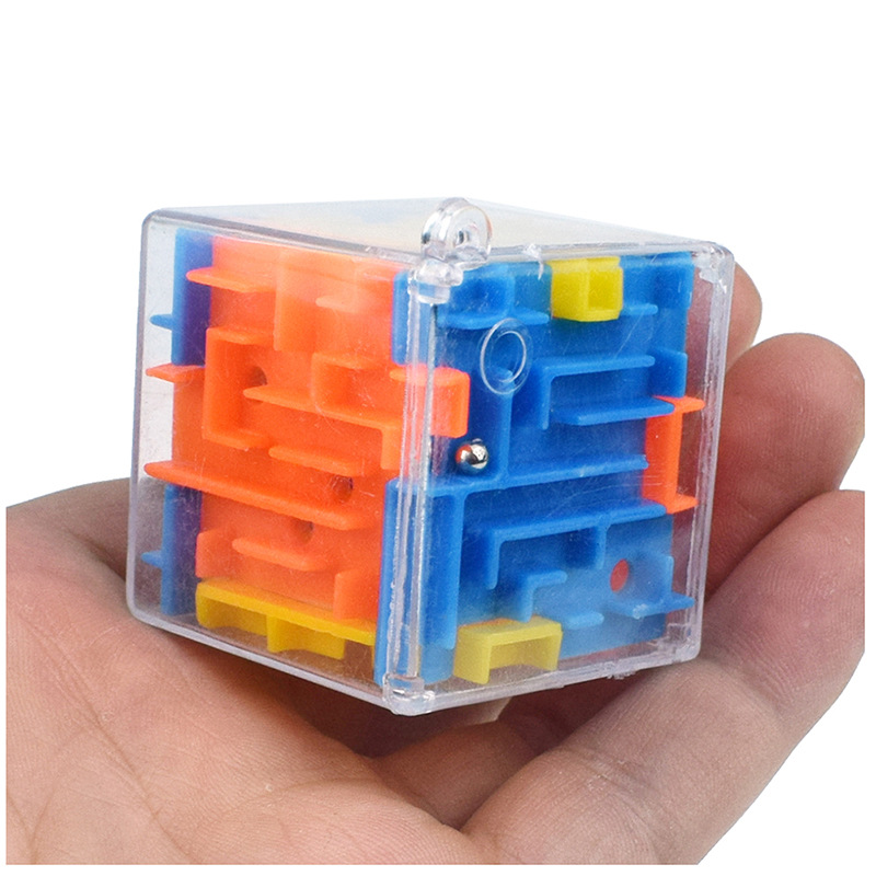 Children&#039;s 3D Magic Cube Rotating Bead Rolling Maze Six-Sided Three-Dimensional Maze Intelligence Pressure Reduction Toy Capsule Toy