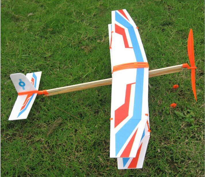 Factory Direct Sales Rubber Band Power Aircraft Small Thunderbird Primary School Student DIY Assembled Outdoor Aviation Model Toy