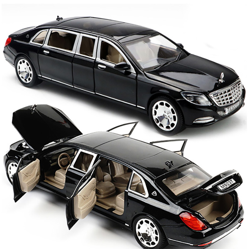 Mercedes-Benz Maybach 1/24 Simulation Alloy Car Model Toy With Huilishengguang Six-Door Car Car Interior Decoration