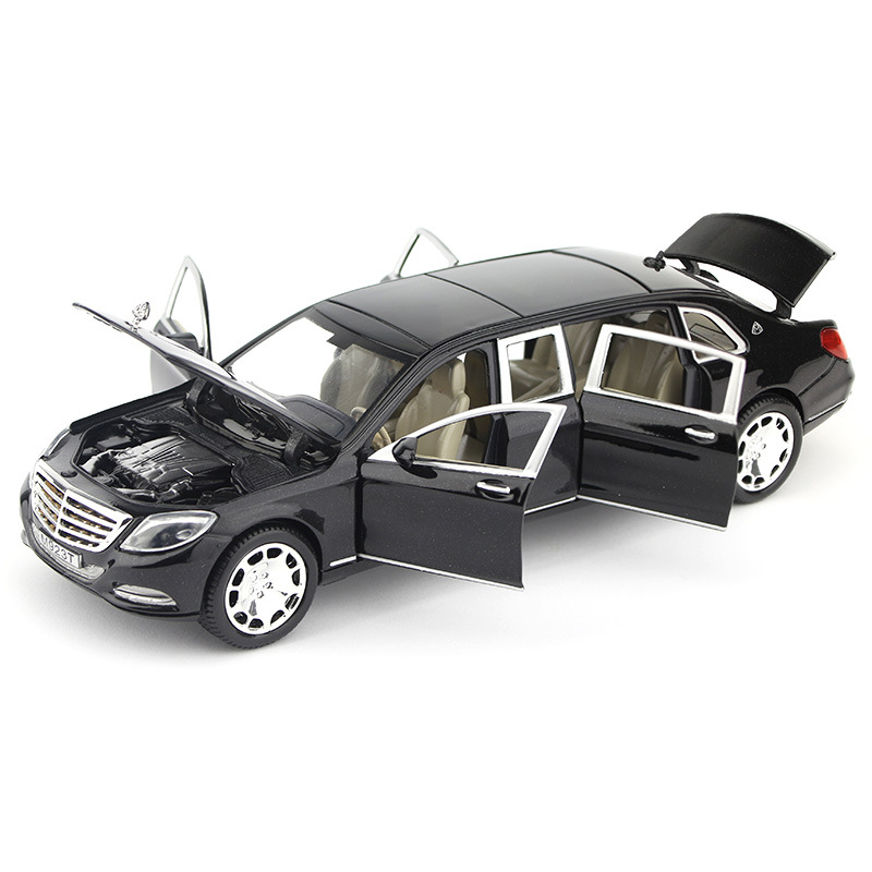 Mercedes-Benz Maybach 1/24 Simulation Alloy Car Model Toy With Huilishengguang Six-Door Car Car Interior Decoration