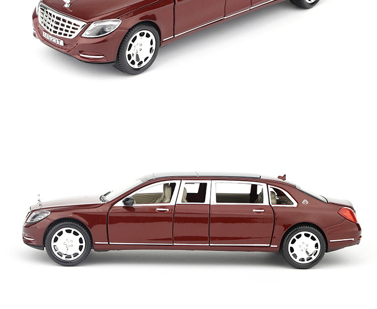 Mercedes-Benz Maybach 1/24 Simulation Alloy Car Model Toy With Huilishengguang Six-Door Car Car Interior Decoration