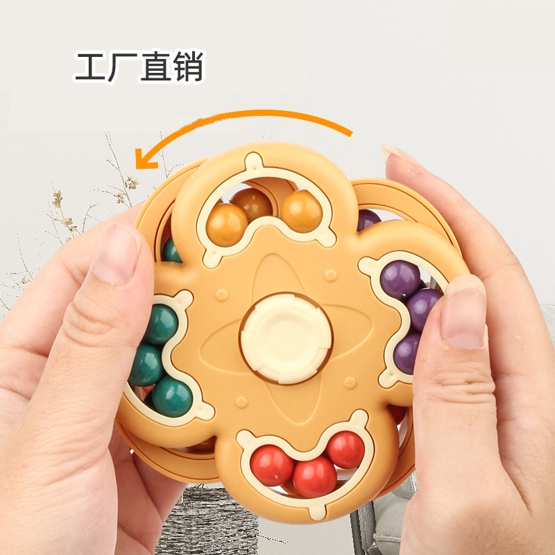 Cross-Border Hand Spinner Multilateral Rubik&#039;s Cube Magic Bean Magic Disk Fingertip Rotating Hamburger Decompression Gyro Magic Ball Educational Toy