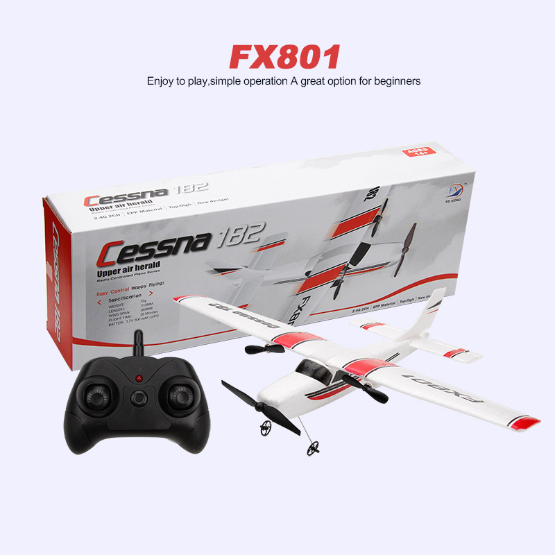 Fx801 Glider 2.4G Two-Way Remote Control Aircraft Foam Assembled Fighter Fixed Wing Airplane Model Toy Model