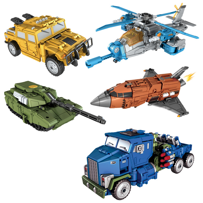 Yuexing Bruticus Star Change God of War Aircraft Tank Car Robot Pentad Deformation Alloy Version Model Toy