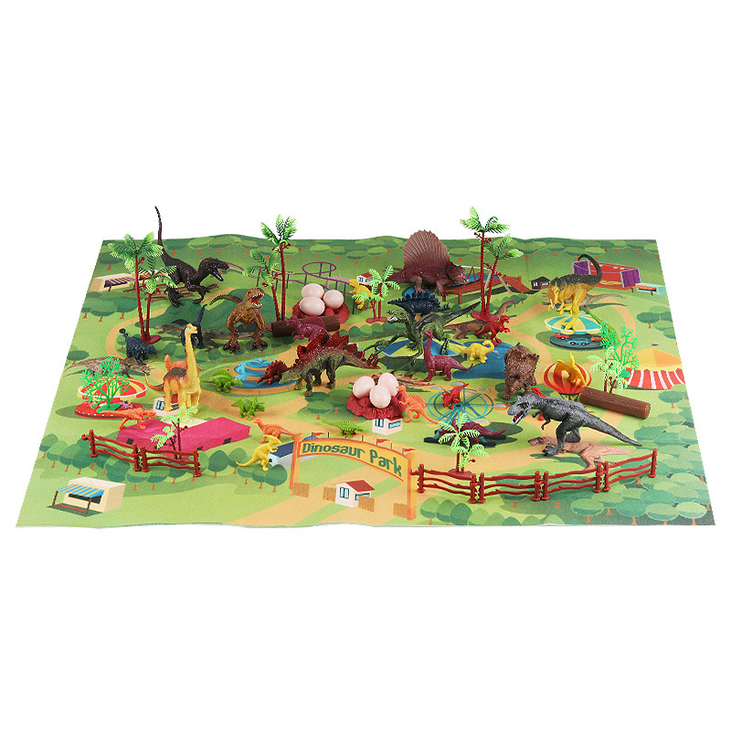 Amazon Hot Dinosaur Model Toy Set with Scene Map Storage Box Simulation Jurassic Tyrannosaurus Rex