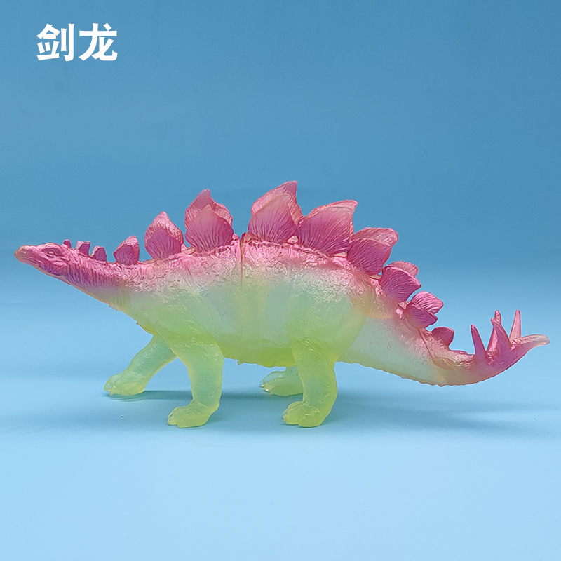 Amazon Hot Sale Large Luminous Dinosaur World Simulation Jurassic Fluorescent Little Dinosaur Soft Plastic Model Toy