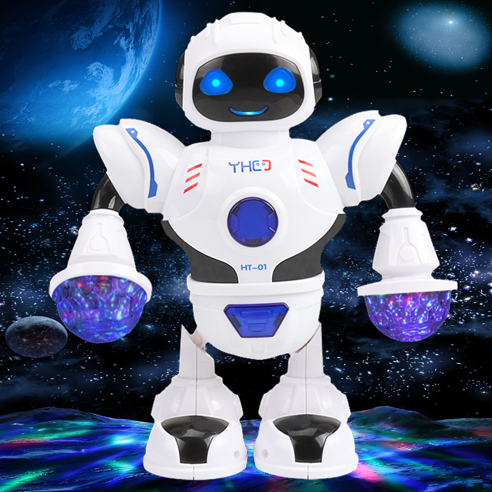 Electric Toy Dancing Robot Cross-Border Model Toy English Version Led Colorful Light Hand-Made Birthday Gift