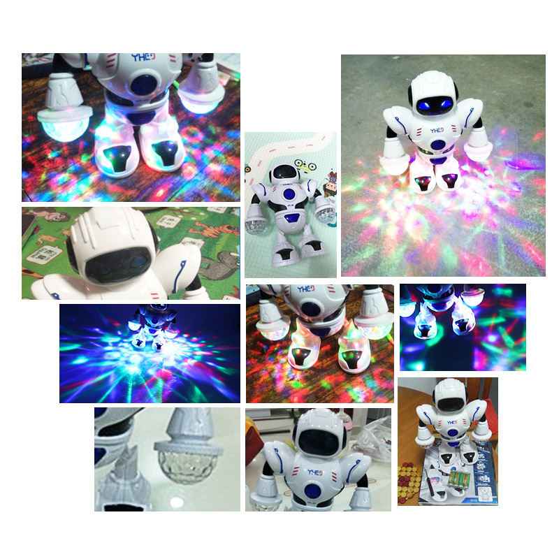 Electric Toy Dancing Robot Cross-Border Model Toy English Version Led Colorful Light Hand-Made Birthday Gift