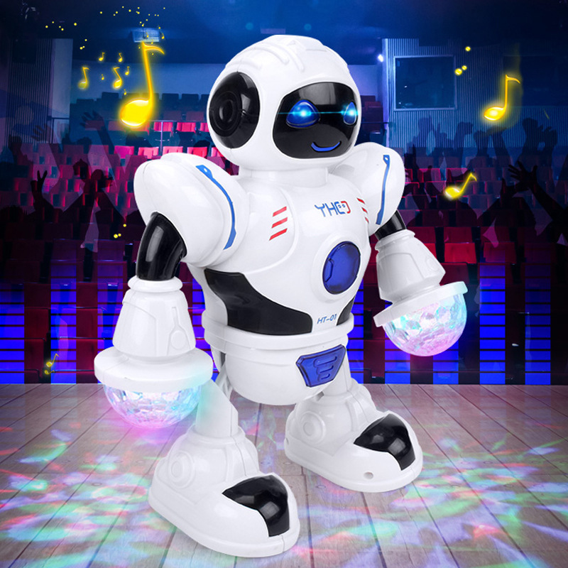 Electric Toy Dancing Robot Cross-Border Model Toy English Version Led Colorful Light Hand-Made Birthday Gift