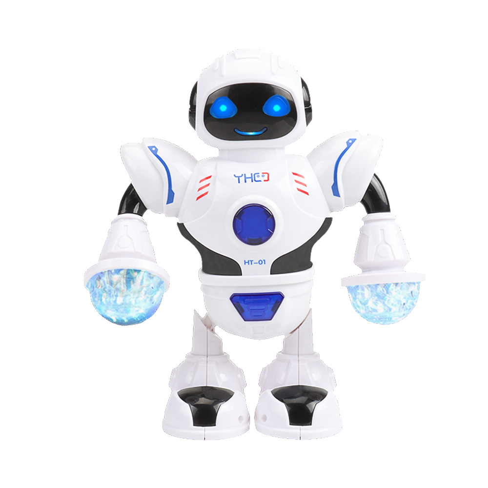 Electric Toy Dancing Robot Cross-Border Model Toy English Version Led Colorful Light Hand-Made Birthday Gift