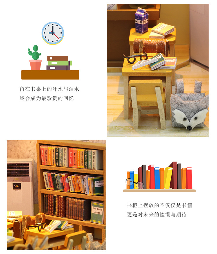 Hoomeda-DIY DIY Cottage, Your Creative Wooden Hand-Assembled Graduation Gift Building Model Toy