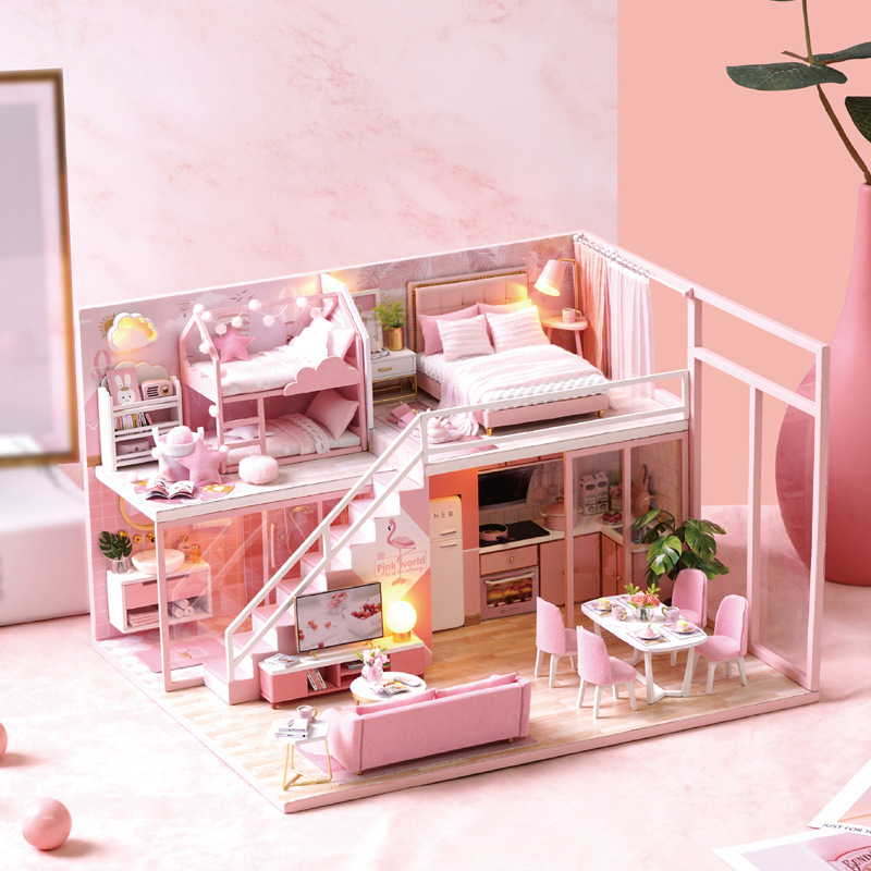 Cute Room Meet Xiaoxiao Handmade DIY Cottage Wooden Building Model Toy for Girlfriend Birthday Gift