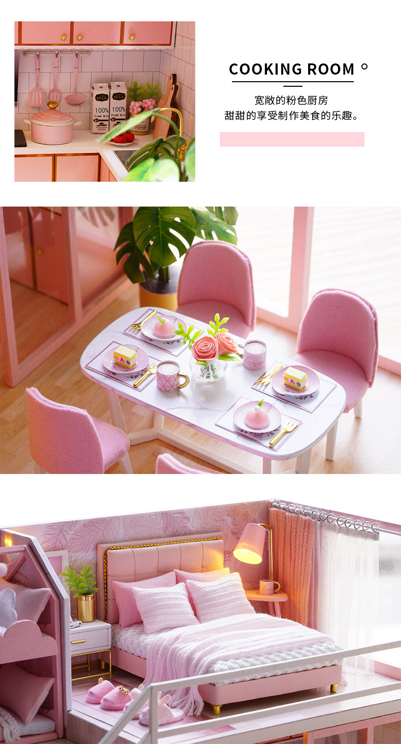 Cute Room Meet Xiaoxiao Handmade DIY Cottage Wooden Building Model Toy for Girlfriend Birthday Gift Cute Room Meet Xiaoxiao Handmade DIY Cottage Wooden Building Model Toy for Girlfriend Birthday Gift