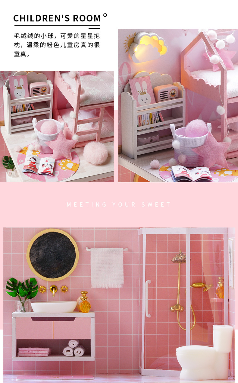 Cute Room Meet Xiaoxiao Handmade DIY Cottage Wooden Building Model Toy for Girlfriend Birthday Gift Cute Room Meet Xiaoxiao Handmade DIY Cottage Wooden Building Model Toy for Girlfriend Birthday Gift