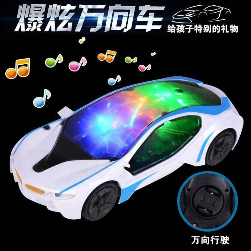 Factory Light Universal Electric 3D Color Light Music Multifunctional Sports Car Children Model Toy Stall
