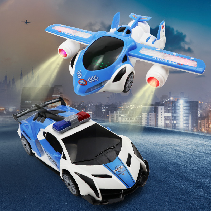 Tiktok Children&#039;s Electric 360 Rotating Electric Toy Car Universal Wheel Aircraft Model Toy Light Music Cross-Border