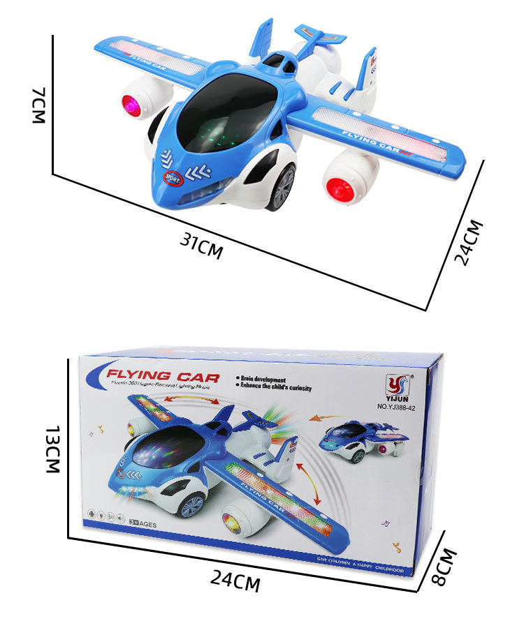 Tiktok Children's Electric 360 Rotating Electric Toy Car Universal Wheel Aircraft Model Toy Light Music Cross-Border Tiktok Children's Electric 360 Rotating Electric Toy Car Universal Wheel Aircraft Model Toy Light Music Cross-Border