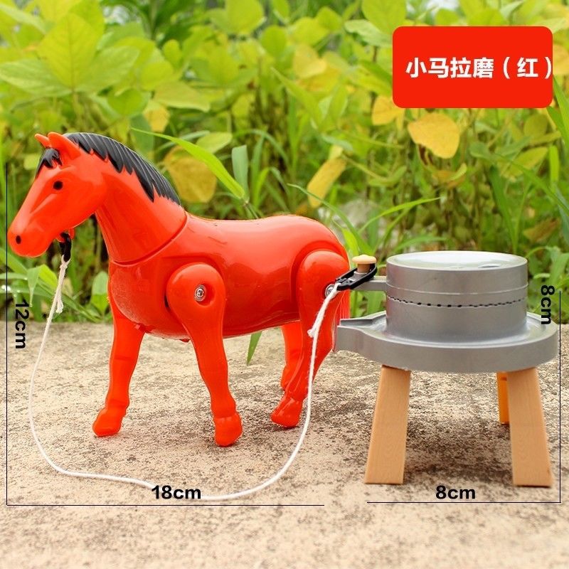 Electric Toy Horse-Drawn Tram Gift Simulation Pony Walking Horse Children Boy Carriage Rotating Circle Around Pile Horse