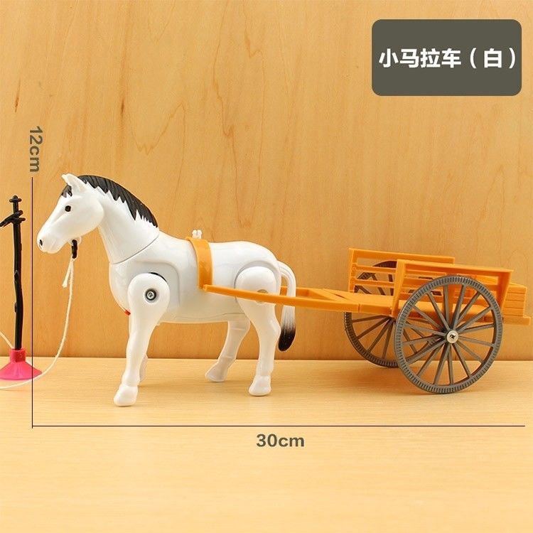 Electric Toy Horse-Drawn Tram Gift Simulation Pony Walking Horse Children Boy Carriage Rotating Circle Around Pile Horse Electric Toy Horse-Drawn Tram Gift Simulation Pony Walking Horse Children Boy Carriage Rotating Circle Around Pile Horse
