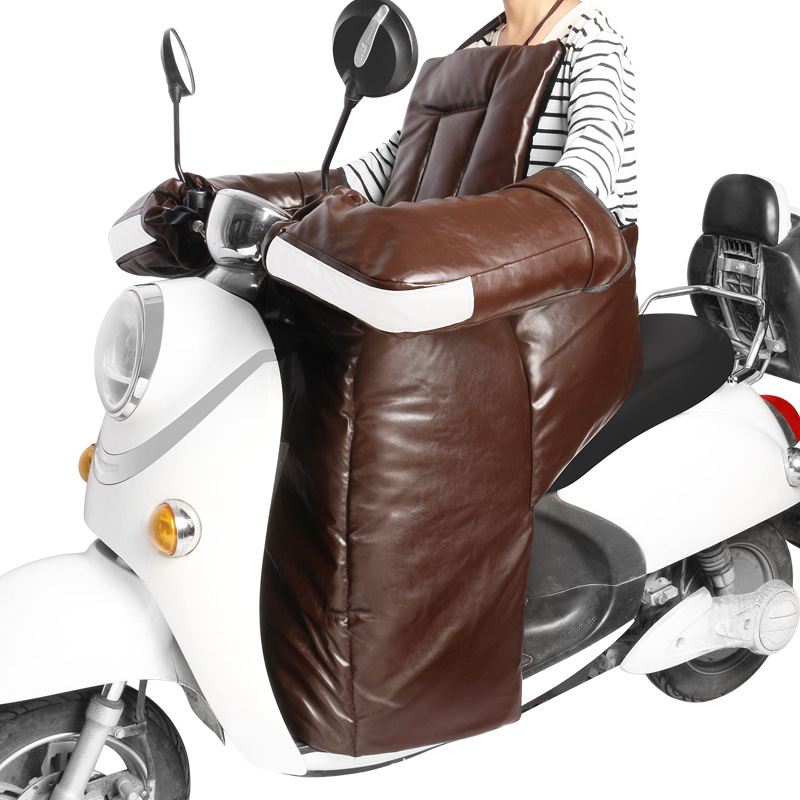 E-Bike Windshield Pu Thick Warm Motorcycle Electric Toy Motorcycle Knee Pad Winter Windproof Rain Cold Proof Bellyband Leg