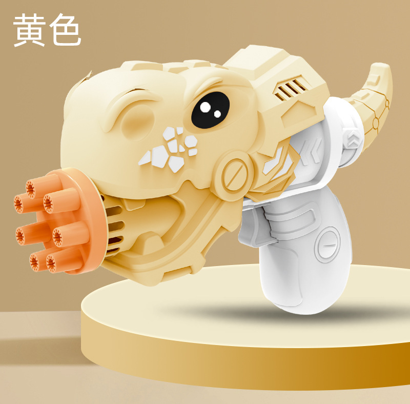 Best-Seller on Douyin Porous Dinosaur Shark Bubble Gun Electric Cartoon Fan Bubble Machine Children's Toy Stall Hot Sale
