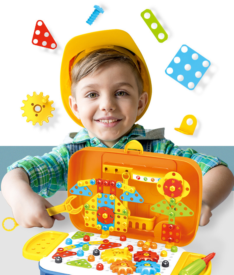 Amazon Children's Electric Drill Assembling Building Blocks Twist Screw Toolbox Nut Assembly and Disassembly Fun Puzzle Toy Amazon Children's Electric Drill Assembling Building Blocks Twist Screw Toolbox Nut Assembly and Disassembly Fun Puzzle Toy