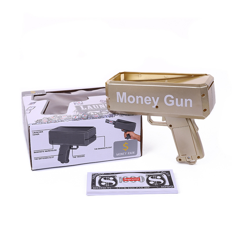 Factory Direct Sales Electric Money Spray Gun Creative Money Shooting Machine Banknote Spray Money Pistol Money Throwing Gun Toy Wholesale
