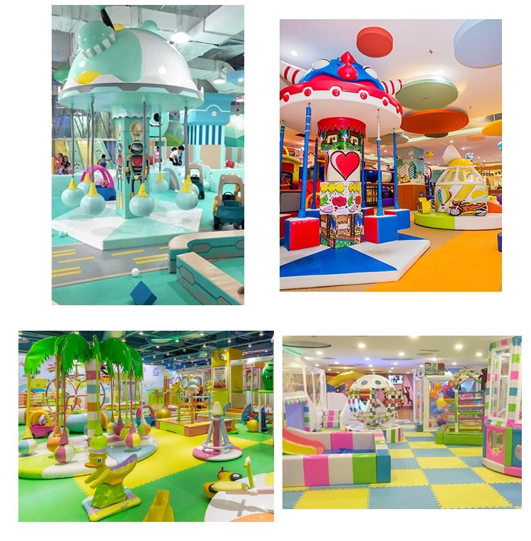 Naughty Castle Children's Playground Indoor Electric Toy Accessories Equipment Rotating Swing Coconut Tree Helicopter Facilities