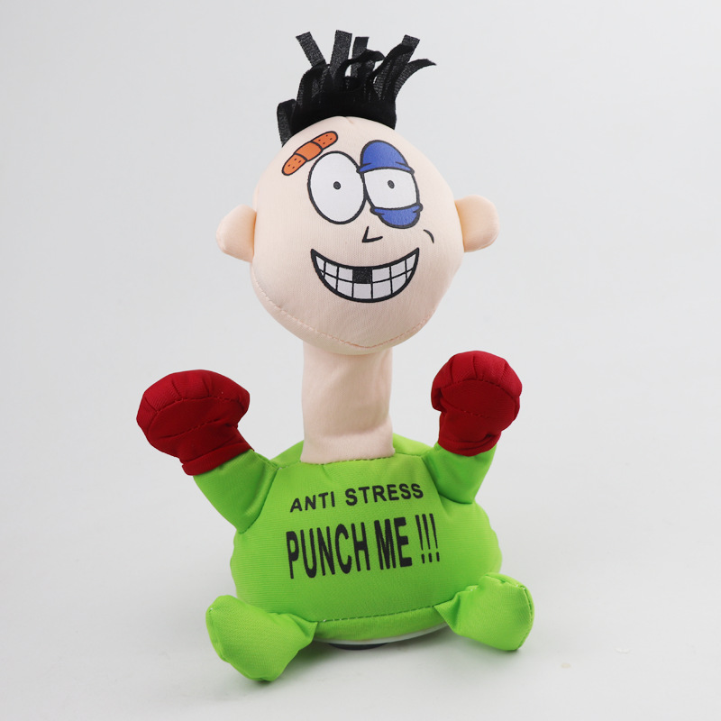 Cross-Border Supply Beaten Punch Me Villain Electric Plush Toy Creative Vent Scream Doll TikTok Same Style