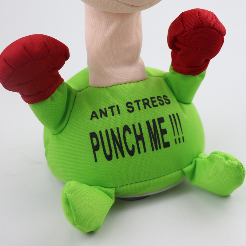 Cross-Border Supply Beaten Punch Me Villain Electric Plush Toy Creative Vent Scream Doll TikTok Same Style