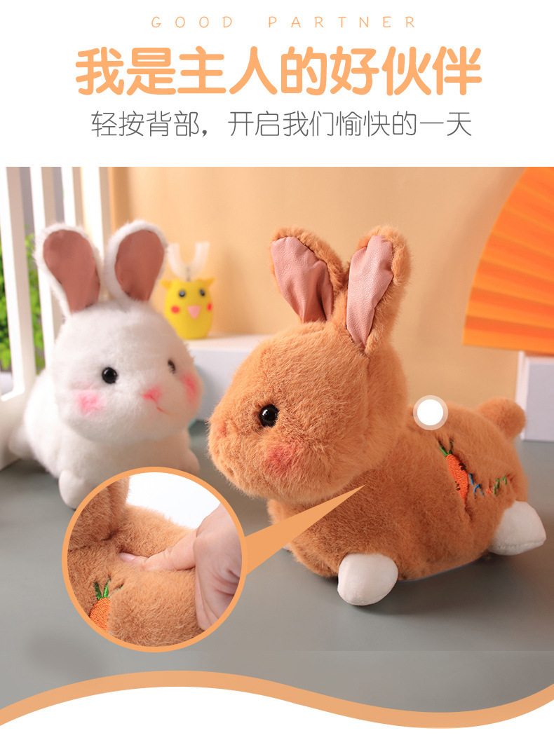 Smart Adorable Rabbit Electric Remote Control Plush Toy Early Childhood Educational Toys Bunny Soothing Who Can Learn to Speak English