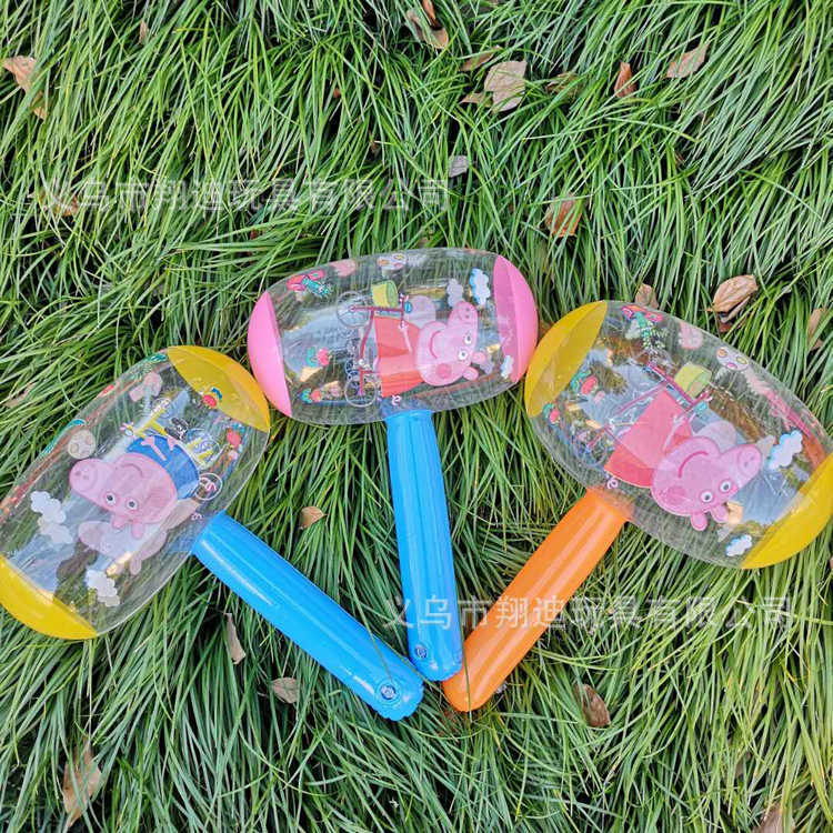Peiqi VC Inflatable Hammer Inflatable Hammer Pinch Ring with Bell Scan Code Promotional Gifts Inflatable Toys Wholesale