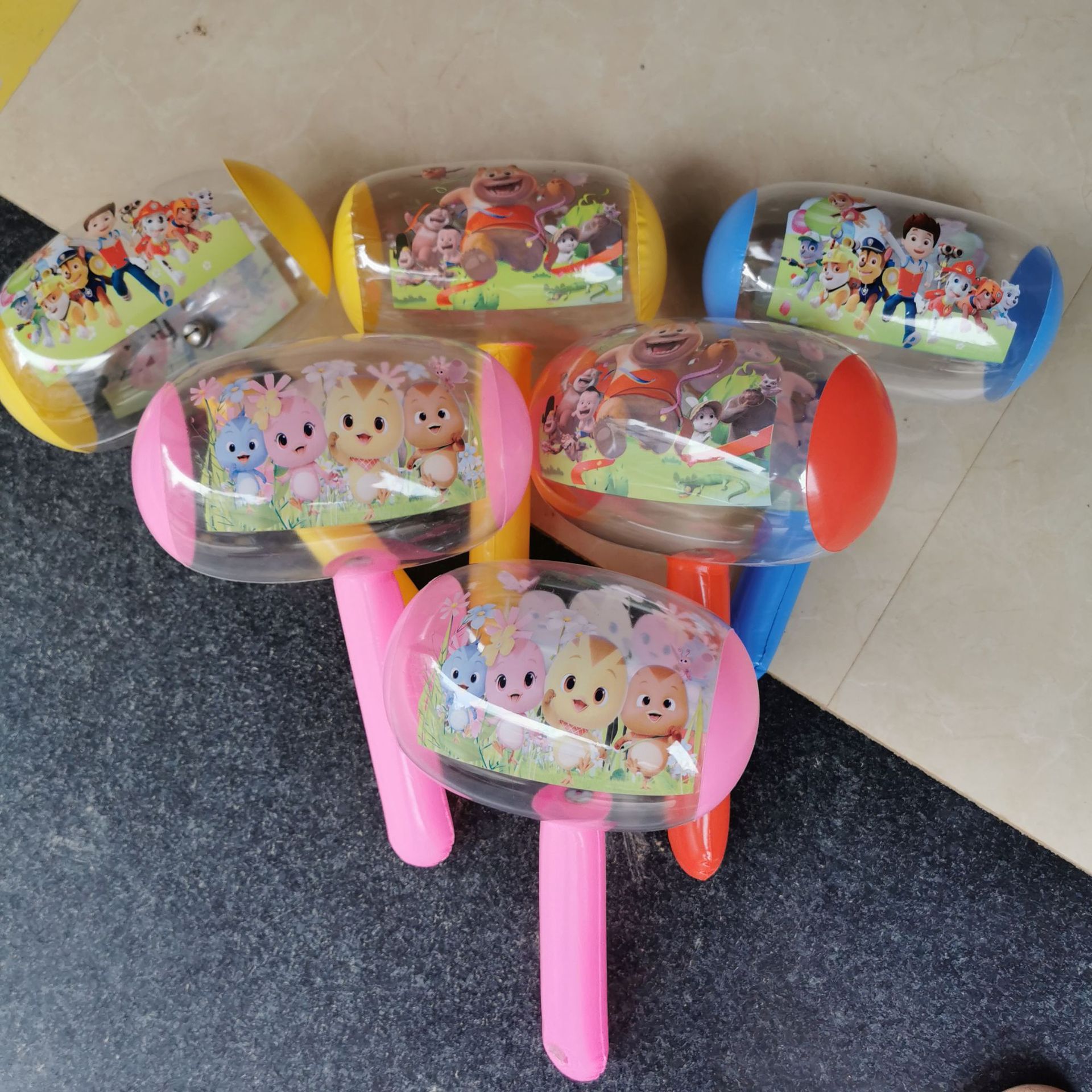 Peiqi VC Inflatable Hammer Inflatable Hammer Pinch Ring with Bell Scan Code Promotional Gifts Inflatable Toys Wholesale