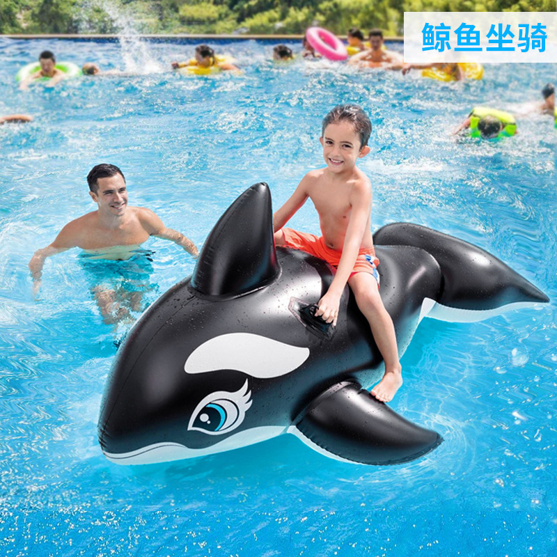 Spot Supply Dolphin Mount Shark Thickened PVC Inflatable Black Whale Float Water Inflatable Toys