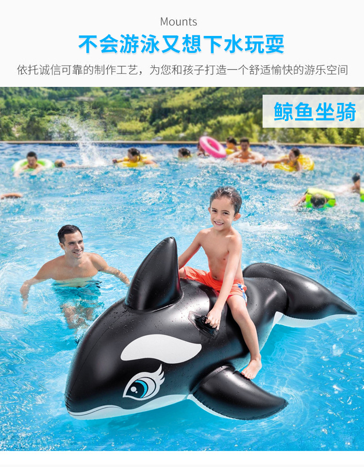 Spot Supply Dolphin Mount Shark Thickened PVC Inflatable Black Whale Float Water Inflatable Toys