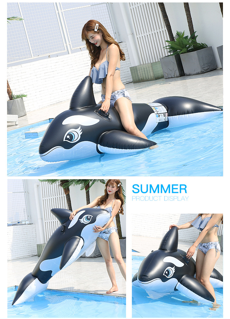 Spot Supply Dolphin Mount Shark Thickened PVC Inflatable Black Whale Float Water Inflatable Toys